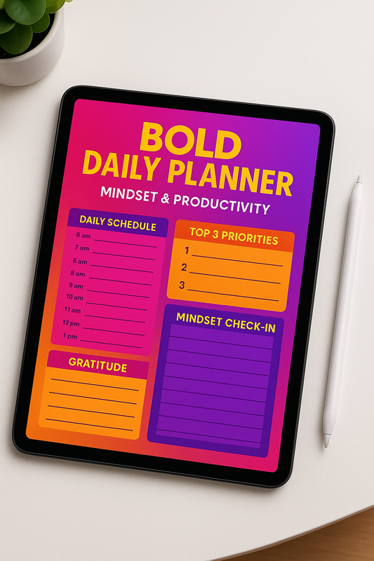 Bold Daily Planner – Digital Download for Mindset & Productivity