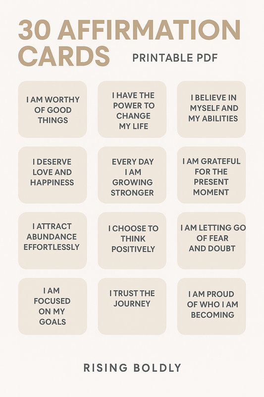 Bold Affirmation Cards – Printable PDF for Daily Mindset Boost