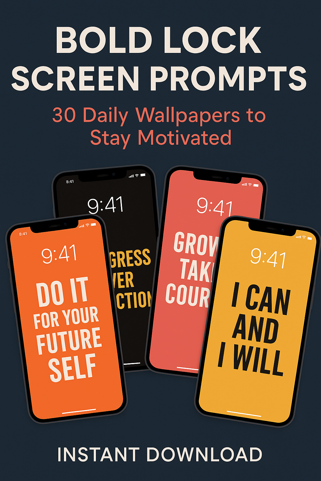 Bold Lock Screen Prompts – 30 Daily Wallpapers to Stay Motivated